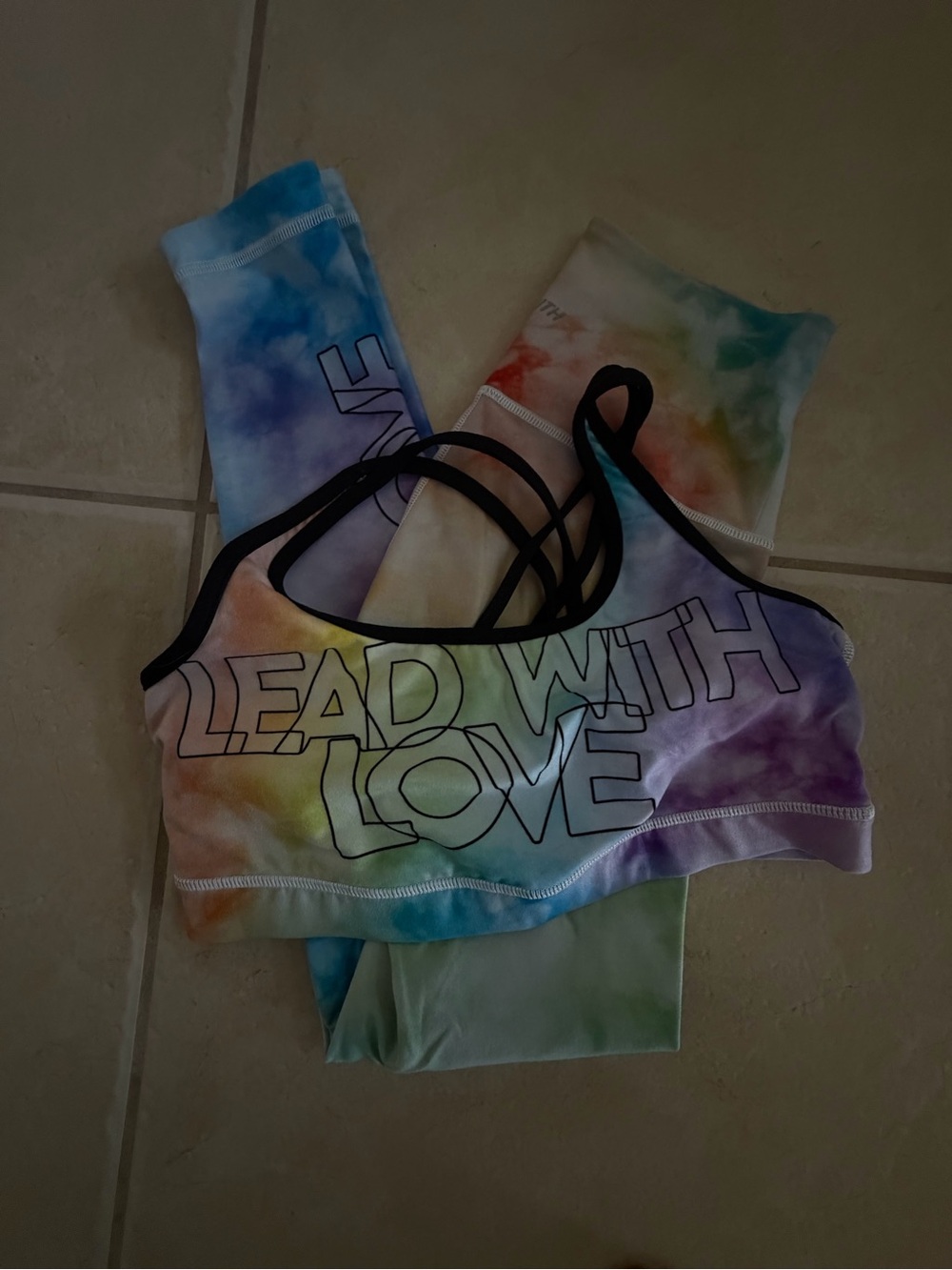 Peloton Tie-Dye Two-Piece Set with 'Lead With Love' Graphic